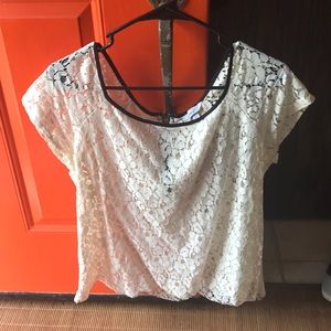 White lace shirt